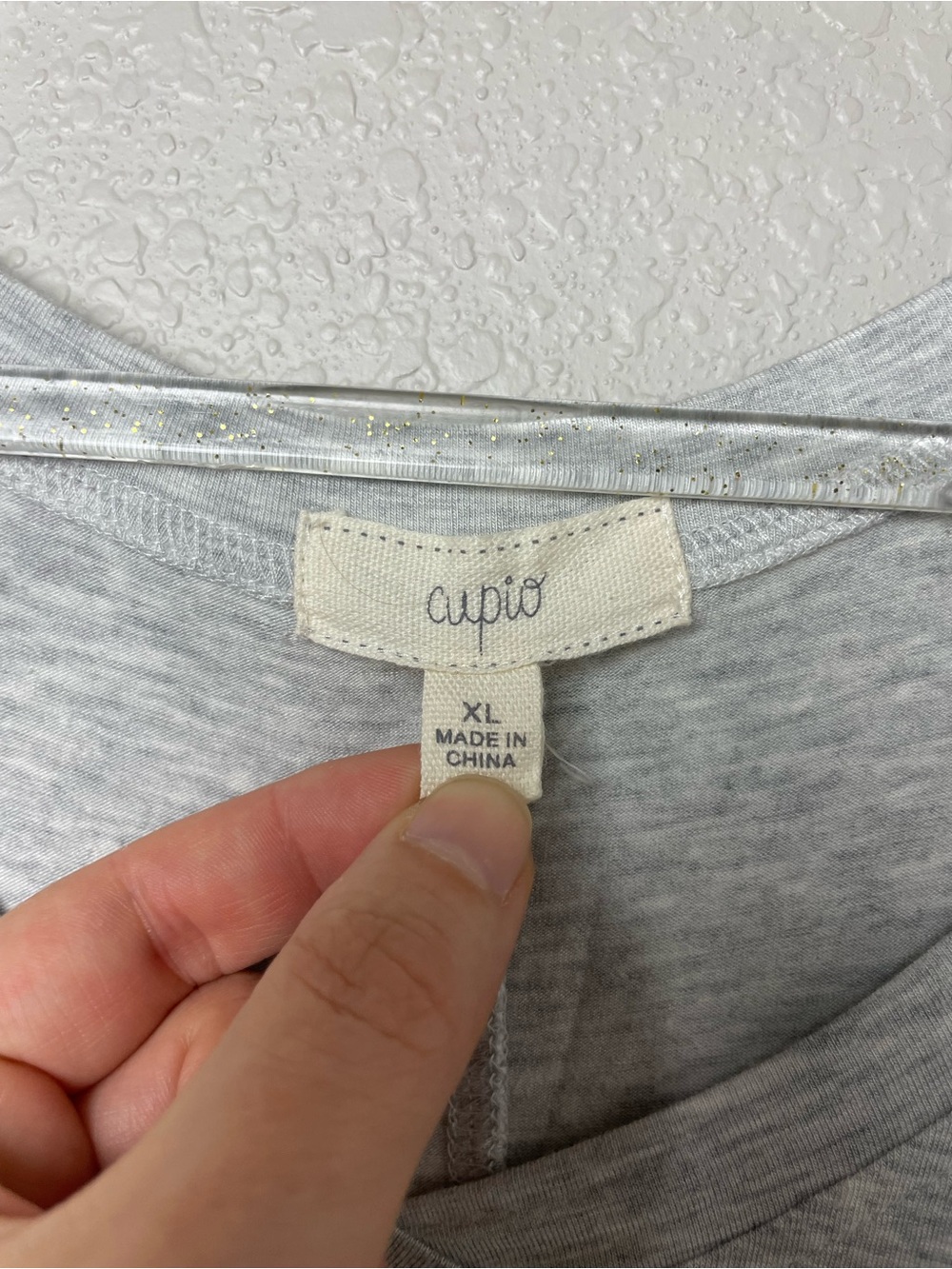 Cupio Light Gray Oversized V-Neck Tie-Front Tunic Top Size XL - Picture 2 of 7